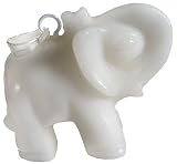 Evil Eye Protection Elephant Pendant In White Jade