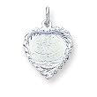 Sterling Silver #1 Grand Daughter Heart Disc Charm with 20 inch Sterling Silver Chain