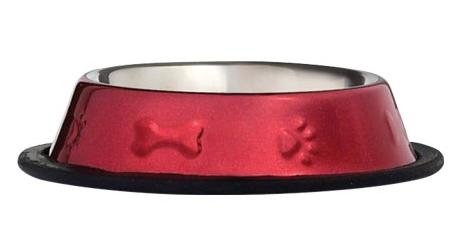 ProSelect Bone & Paw RED Embossed Dog Bowl Food Dish 16 oz