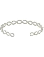 Silver With Rhodium Finish Shiny Cuff Infinity