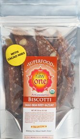 12 pack - Raw Organic Gluten Free Cacao-Incan Berry Biscotti