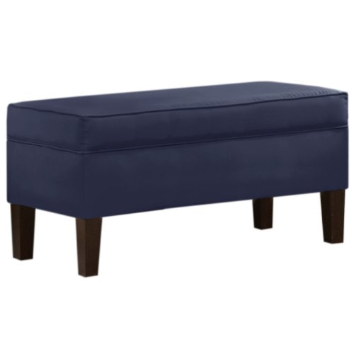 Orchard Street Upholstered Storage Bench by Skyline Furniture in Lazuli Blue Micro-suede On Sale