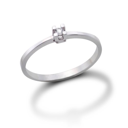Miore 14ct/585 Weissgold Solitaire Damenring Gr&ouml;&szlig;e 54 mit Brillant ca.0,03ct MA64RWO Preisvergleich