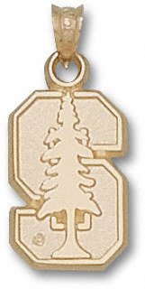 Stanford Cardinal Solid 10K Gold ''S'' & Tree Pendant