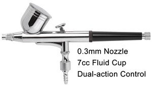 Dual Action Airbrush Kit Compressor Stencil Ink Filter