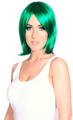 SHORT AQUA BLUE GREEN WIG COSPLAY TAPERED BOB WIGS
