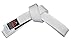 FUJI Kids Brazilian Jiu Jitsu Belt with Rank Bar, BJJ Belt for Children, White, Size C1