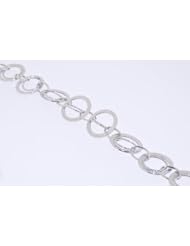 14k White Gold Fancy Circular Chain Bracelet