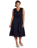 Jones New York Women's Plus-Size Eyelet Ruffle Sleeveless Dress