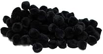 Darice 100-Piece Acrylic Pom Pom, 1/2-Inch, Black
