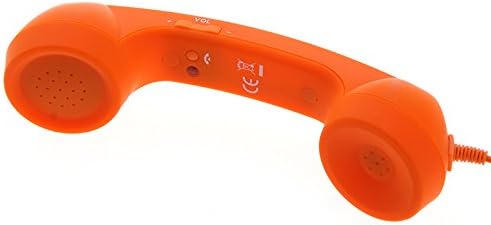 Zendoo Unique Retro Telephone Style Handset with Microphone and Volume Control for Iphone Ipad (Orange)