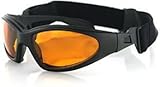 Bobster GXR Sunglasses, Black Frame, Amber Anti-fog Lens GXR001A