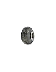Sterling Silver Grey w/Platinum Foil Ceramic Charm