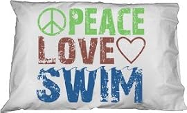 Peace Love Swim Pillow Case