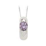 14K White Gold Children's Imitation Amethyst Ring Pendant with Chain