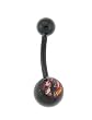 Genuine Ed Hardy Anodized Black Belly Ring - Indian Logo - 14 Gauge - 5mm & 8mm Balls - Sold Individually