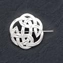 Sterling Silver Satin Finish Diamond Cut Celtic Knot Pin