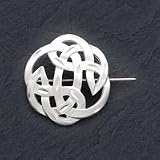 Sterling Silver Satin Finish Diamond Cut Celtic Knot Pin