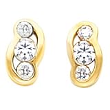 14K White or Yellow Gold Diamond Earrings - 0.54 Ct. (ALSO AVAILABLE WITH GEMSTONES)
