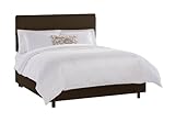 Skyline Furniture Wells Street Queen Upholstered Bed, Chocolate Micro-Suede ....