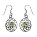 Ear Rings for Women in Sterling Silver & Peridot Gemstone in Dangle Style 1.25 inches (erg058)