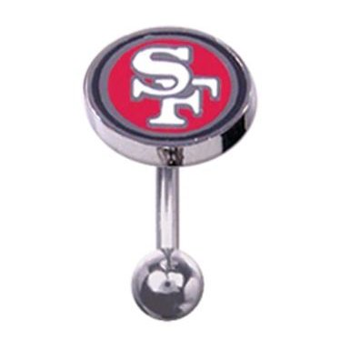 San Francisco 49ers 316L Stainless Steel Belly Ring - 14G - 3/8 Inch Bar Length - Sold Individually