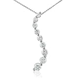 10K White Gold 1 Carat Journey Diamond Curve Pendant