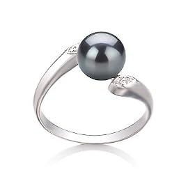 Dana Black 6-7mm AAA Freshwater Sterling Silver Pearl Ring by Pearl Birthstones