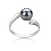 PearlsOnly Dana Black 6-7mm AAA Freshwater Sterling Silver Pearl Ring Ring-Size-5