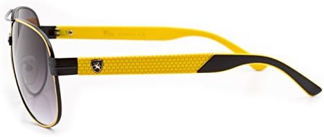 European Racing Inspired Aviator Sunglasses - Yellow