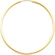 14K Yellow Gold Endless Hoop Earrings Jewelry New |E