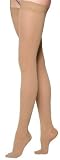Sigvaris 230 Cotton 20-30 mmHg Closed Toe Thigh High Stylish Compression Stockings with Silicone Border for Women
