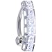 Solid 14kt White Gold Top Drop Cubic Zirconia Six Square Tennis Belly Ring