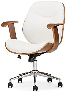 Baxton Studio Rathburn Walnut Modern Office Chair Walnut and White