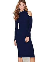 Sexy Long Sleeves Off the Shoulder Sweater Spring Fall Winter Knit Turtleneck  Dress