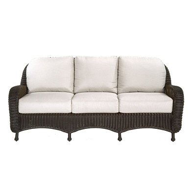 Classic Wicker Outdoor Sofa With Cushions Arbor Maize Weathered
