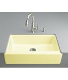 Kohler K-6546-4U-Y2 Dickinson Apron-Front, Undercounter Kitchen Sink with Four-Hole Oversized Centers, Sunlight