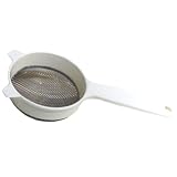 4-Inch Plastic and Stainless Steel Strainer - White