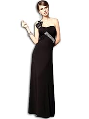 Fitted Sheath One Shoulder Satin/Silk Prom Dress 
