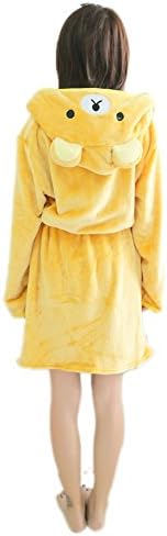 TOSHOOO Anime Rilakkuma Bear Winter Flannel Hooded Robe Bathrobes Nightgown pijama XL size