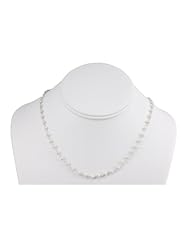 Sterling Silver Seed Pearl Necklace White Small Pearls Chain Link Beaded