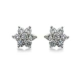 14k White Gold Diamond Flower Stud Earrings(.73 ct. tw.)