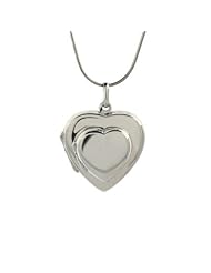 Sterling Silver Mothers Double Heart Locket