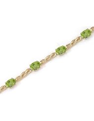 14K Yellow Gold Oval Peridot Bracelet