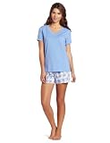 Dearfoams Womens V-Neck Short Pajama Set