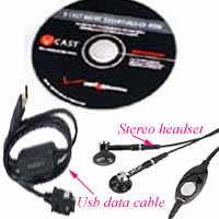V-Cast V Cast Verizon LG CHOCOLATE VX8500 MUSIC ESSENTIALS KIT Includes OEM USB Data Cable, Software Driver CD, and OEM Stereo Earbud Handsfree Headset