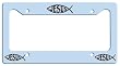 Jesus Fish License Plate Frame - Light Blue/Black