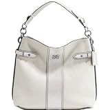 Coach Colette Pebble Leather Stripe Hobo Handbag Chalk White - Coach 16457WHT
