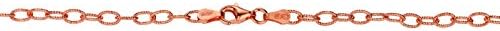 Rose Gold Over Silver Textured Oval Link Chain 24''