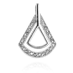 Click here to buy .925 Silver Fashion Art Deco Pendant w  Diamond Chips by Toltec Trading Company.